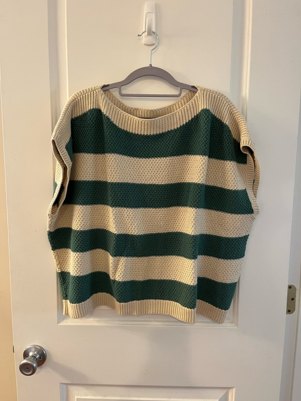 Curator SF Striped Crewneck Sweater - Cream & Green